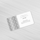 Silver Damask 25. Hochzeitstag Adressaufkleber