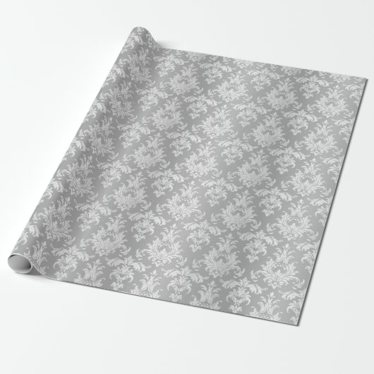 Silver Damask 25. Hochzeitstag Geschenkpapier (Ungerollt)