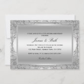 Silver Damask 50. Hochzeitstag Einladung (Rückseite)