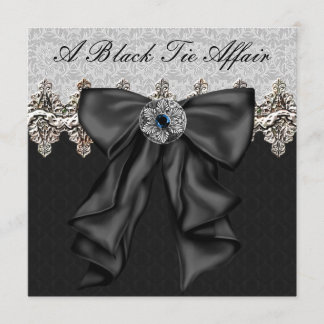 Silver Damask Black Krawatte Formal Corporate Part Einladung