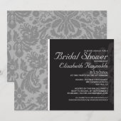 Silver Damask Bridal Dusche Einladungen (Vorne/Hinten)