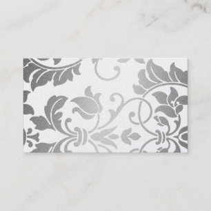 Silver Damask Business Card Visitenkarte