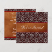 Silver Damask Einladung (Vorne/Hinten)