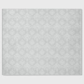 SiLVER DAMASK ELEGANT BIRTHDAY WEDDAY WRAP Geschenkpapier (Flach)