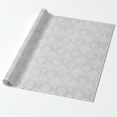 SiLVER DAMASK ELEGANT BIRTHDAY WEDDAY WRAP Geschenkpapier (Ungerollt)