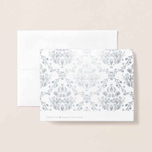 Silver Damask Folienkarte (Rückseite mit Umschlag)