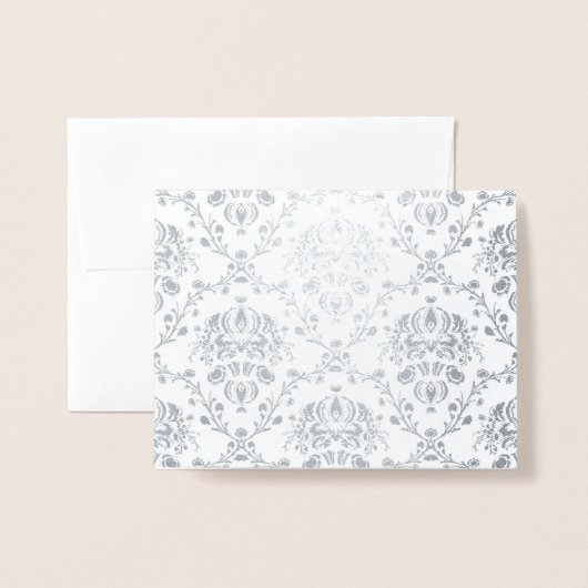 Silver Damask Folienkarte (Vorderseite mit Umschlag)