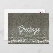 Silver Damask Grußkarten Postkarte (Vorne/Hinten)
