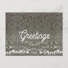Silver Damask Grußkarten Postkarte