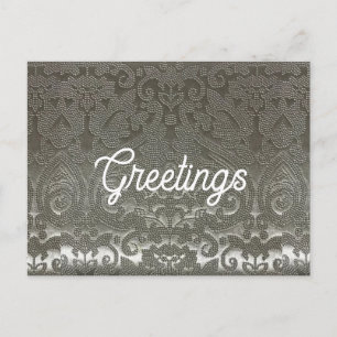 Silver Damask Grußkarten Postkarte