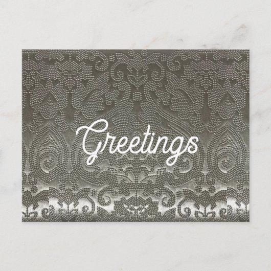 Silver Damask Grußkarten Postkarte (Vorderseite)