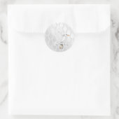 Silver Damask Hochzeitsticker mit Dove Runder Aufkleber (Tasche)