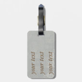 Silver Damask Jacquard Gepäcktag Gepäckanhänger (Rückseite vertikal)