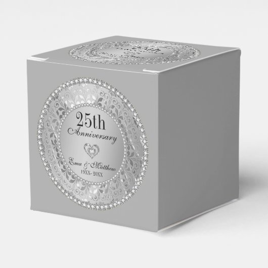 Silver Damask Jubiläum Geschenkschachtel (Vorderseite)