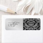 Silver Damask Masquerade Halloween Address Labels (Insitu)