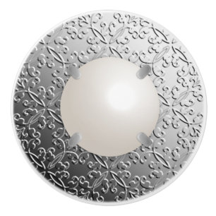 Silver Damask mit einer Imitat-Marbellperle Keramikknauf