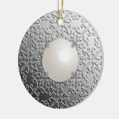 Silver Damask mit einer Imitat-Marbellperle Keramikornament (Links)