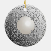 Silver Damask mit einer Imitat-Marbellperle Keramikornament (Hinten)
