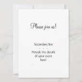 Silver Damask on Blue with Stripes and Monogram Einladung (Rückseite)