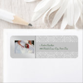 Silver Damask Rose Brautparty-Adressetikett (Insitu)