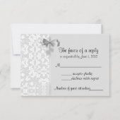 Silver Damask RSVP-Karten RSVP Karte (Vorderseite)