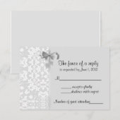 Silver Damask RSVP-Karten RSVP Karte (Vorne/Hinten)