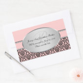 Silver Damask Save the Date Stickers (Umschlag)