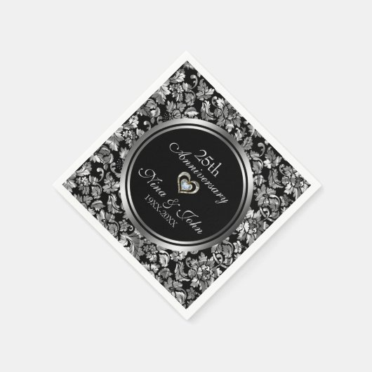 Silver Damask Serviette (Ecke)