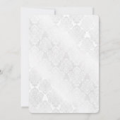 Silver Damask Shimmer Hochzeitsblumendesign Einladung (Rückseite)