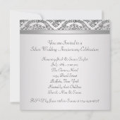 Silver Damask Silver 25-jähriges Party Einladung (Rückseite)
