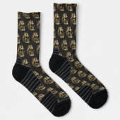 Silver Damask Skull Luxury Black Gothic Halloween Socken (Rechts)