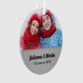 Silver Damask und Silver Damask Weihnachten Hochze Ornament (Vorderseite)