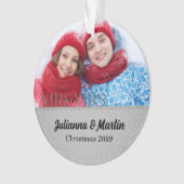Silver Damask und Silver Damask Weihnachten Hochze Ornament (Vorderseite)