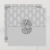 Silver Damask Wedding Einladung (Vorne/Hinten)