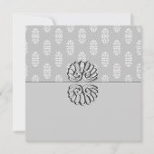 Silver Damask Wedding Einladung (Vorderseite)
