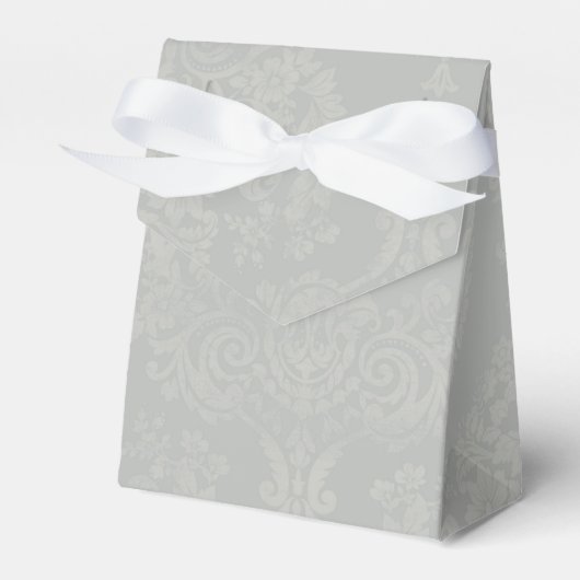 Silver Damask Wedding Gefälligkeitsboxen Geschenkschachtel (Vorderseite)