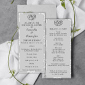 Silver Damask Wedding Program Programm
