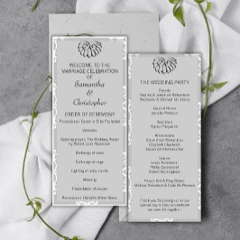 Silver Damask Wedding Program Programm