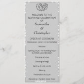 Silver Damask Wedding Program Programm (Vorderseite)