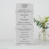 Silver Damask Wedding Program Programm (Stehend Vorderseite)