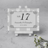 Silver Damask Wedding Tischnummer