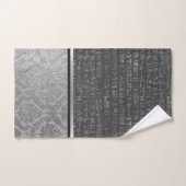 Silver Damaske Ägyptische Hieroglyphen Badetuch Se Badhandtuch Set (Handtuch)