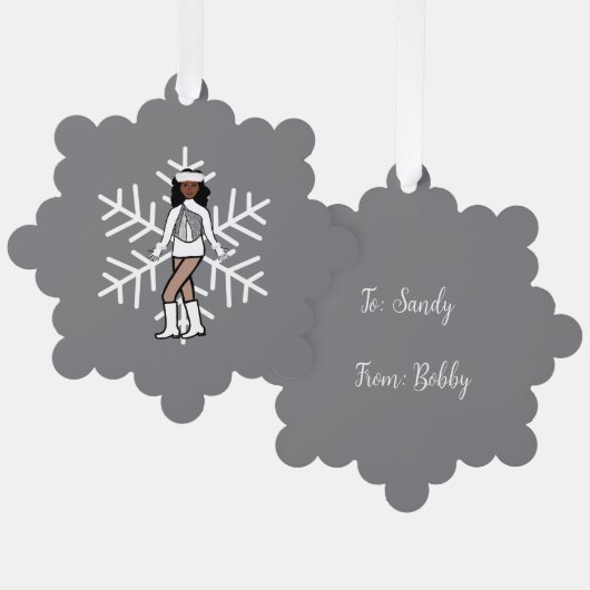 Silver Dancer Ornament Karte (Vorderseite/Rückseite)