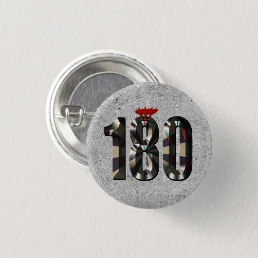 Silver Darts Score 180 mit Darts, Button (Vorne & Hinten)