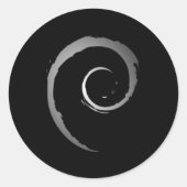 Silver Debian Linux Logo Sticker (Vorderseite)