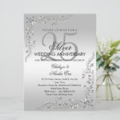 Silver Decoration 25. Hochzeitstag Einladung (Stehend Vorderseite)
