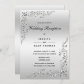 Silver Decoration Hochzeitsempfang Einladung (Vorne/Hinten)