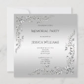 Silver Decoration Memorial Party Einladung (Vorderseite)