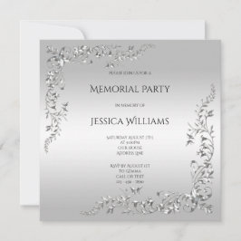 Silver Decoration Memorial Party Einladung