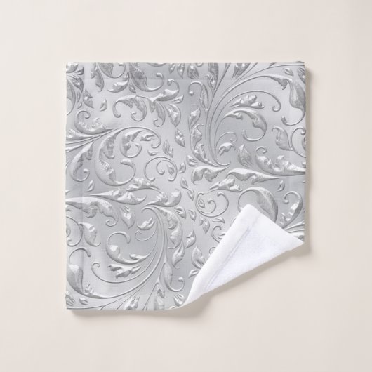 Silver Decoration Monogram Badetuch Set (Waschlappen)